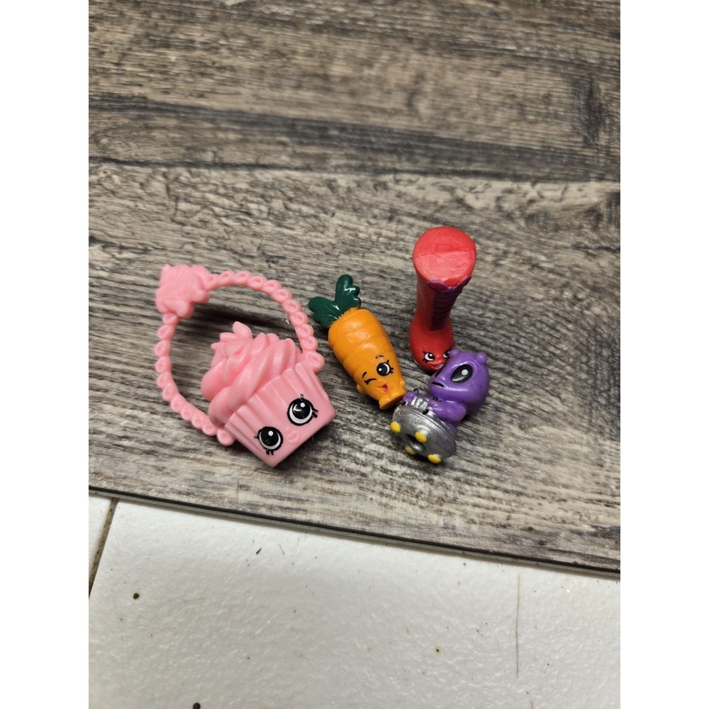 Shopkins Lot Carrot‎ Boot Basket Cupcake  Rare Collectible